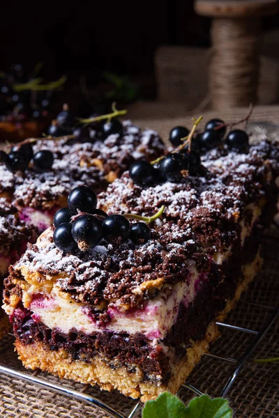 Pastel polaco de estaño con fruta y salpicaduras —  Fotos de Stock