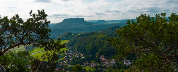 Beautiful sunrise in Saxon Switzerland — Stock Photo, Image