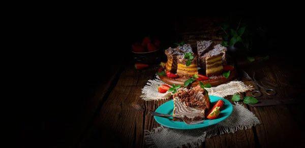 맛있고 얼룩말 케이크 — 스톡 사진