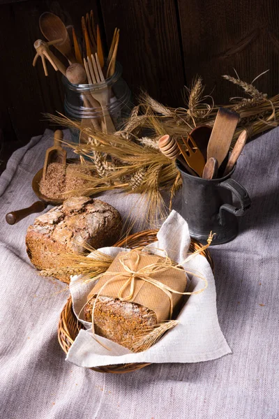 Leckeres Und Gesundes Hausgemachtes Vollkornbrot — Stockfoto