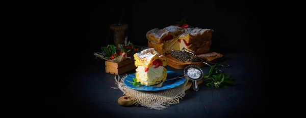 Karpatka Fraise Tarte Crème Polonaise Traditionnelle — Photo