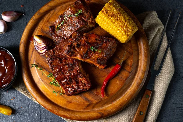 Lágy Bordák Grillből — Stock Fotó