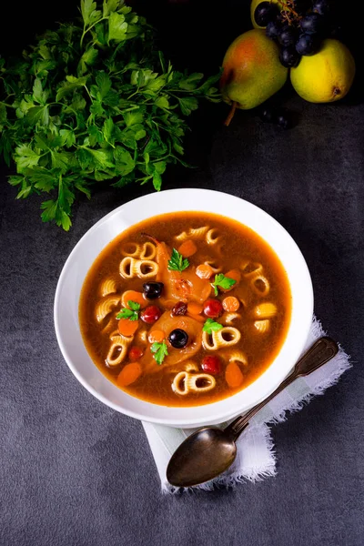 Czerninaa Noodles Traditional Polish Soup — Stock Photo, Image