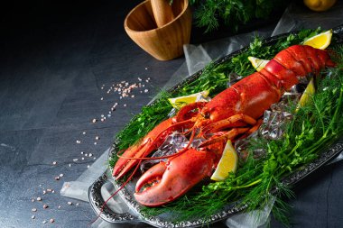 Buzda pişmiş ıstakoz.