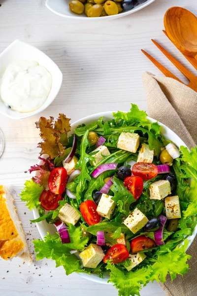 Greek Salad Sheep Cheese Delicious Classic — Stock Photo, Image
