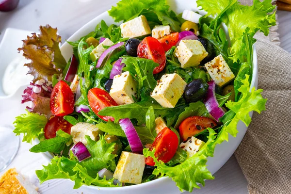 Greek Salad Sheep Cheese Delicious Classic — Stock Photo, Image