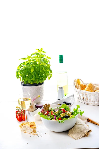 Griekse Salade Met Schapenkaas Een Heerlijke Klassieker — Stockfoto