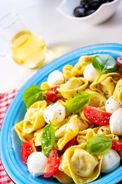 Deliziosi Antipasti Tortellini Insalata Pasta — Foto Stock