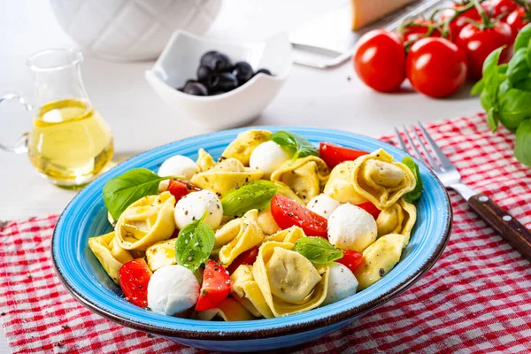 Köstliche Antipasti Tortellini Nudelsalat — Stockfoto
