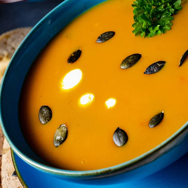 Délicieuse Soupe Crémeuse Citrouille Lait Coco — Photo
