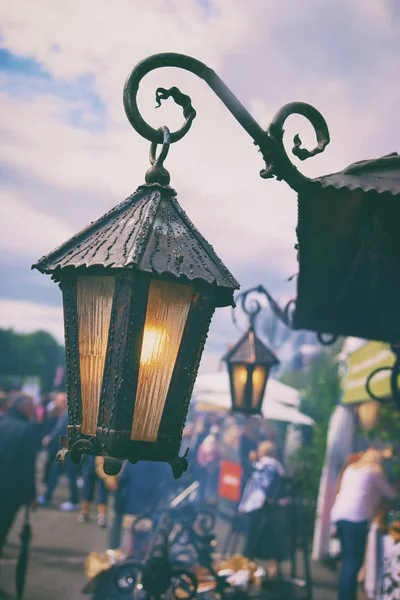 Vintage lampor på sommaren mässan — Stockfoto