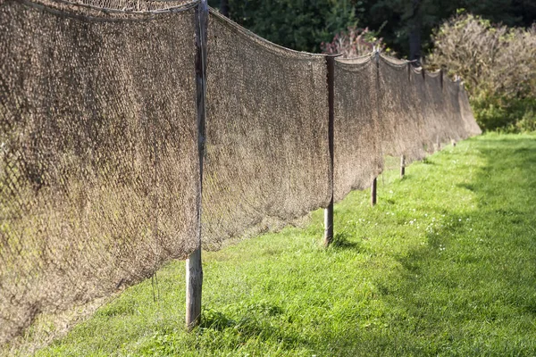 Fischernetze trocknen an Stangen — Stockfoto