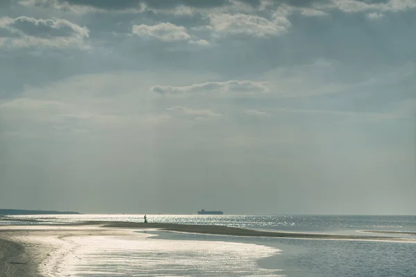 강 하구의 발트 해 연안 — 스톡 사진