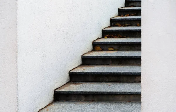 Escadas de pedra com folhas no outono — Fotografia de Stock