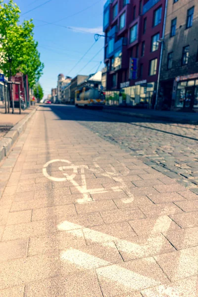 Leere Straßen Riga Frühling Die Stadt Respektierte Den Notstand Während — Stockfoto