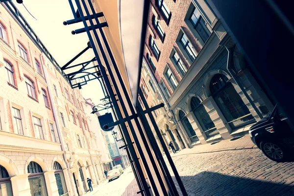 Prázdné Ulice Městě Riga Jaře Město Respektovalo Stav Nouze Během — Stock fotografie