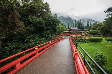 Byodo-In Temple in Valley of the Temples at Oahu island, Hawai clipart