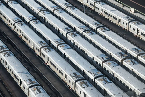 Metro Estación Tren Metro Depo Aparcamiento Con Muchas Rutas Ferroviarias — Foto de Stock