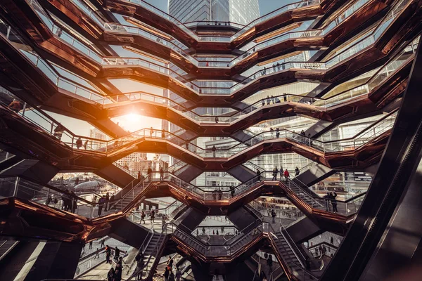 Nowy Jork Usa Marca 2019 Nowoczesna Architektura Budynek Statek Spiralne — Zdjęcie stockowe