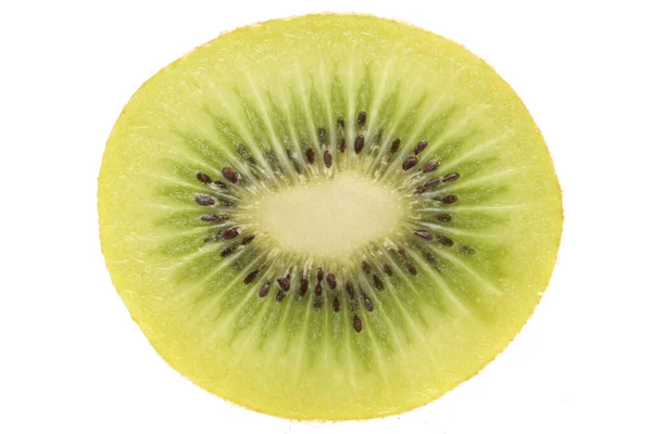 Nahaufnahme Von Kiwi Früchten Und Kiwi Scheiben Isoliert Auf Weißem — Stockfoto