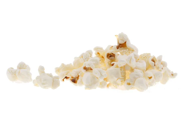 Heap Saltade Popcorn Isolerad Vit Bakgrund — Stockfoto