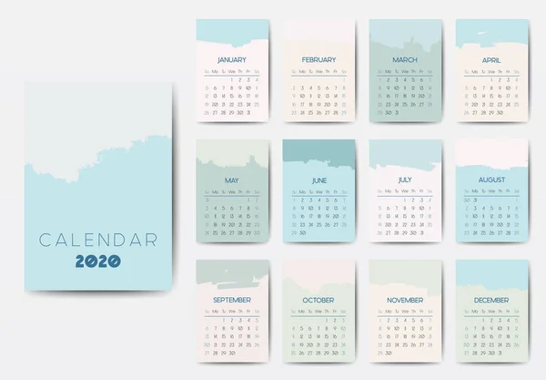 Le modèle de calendrier 2020 — Image vectorielle