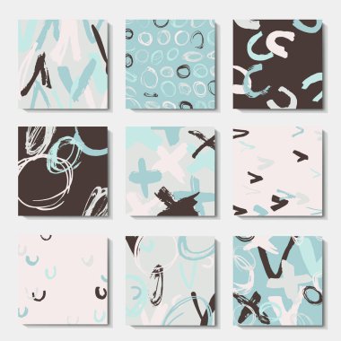 Modern grunge fırça kartpostal renkli vektör şablonları