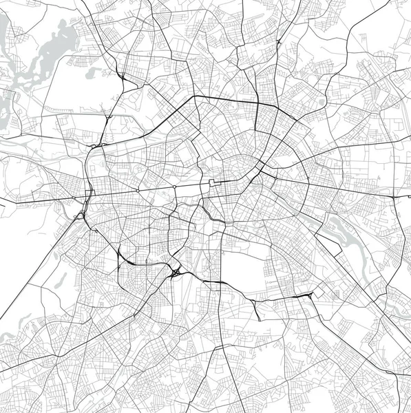 ベルリンの黒と白のベクトル地図 — ストックベクタ