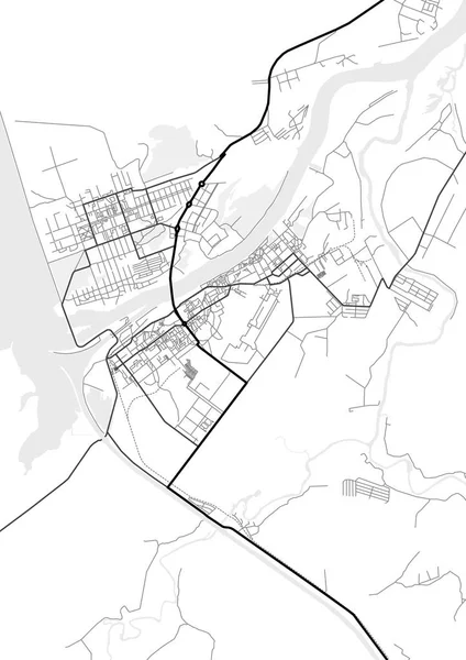 Vector mapa da cidade de Dubna no preto e branco — Vetor de Stock