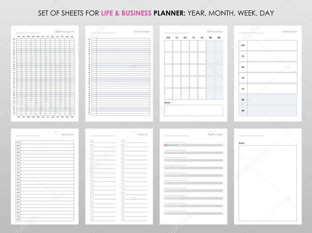 Project life and business planner with open date