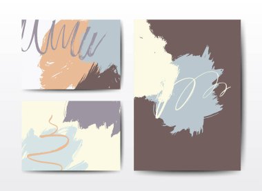 Modern grunge fırça kartpostal renkli vektör şablonları