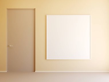 Kapı ve çerçeve ile iç mockup 3d Galeri