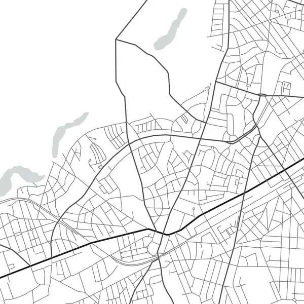 Vector mapa da cidade abstrata em preto e branco — Vetor de Stock