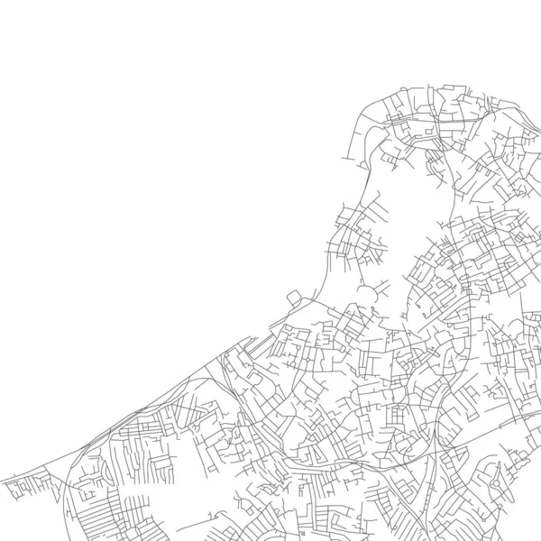 흑백으로 추상적 인 도시의 벡터 지도 — 스톡 벡터