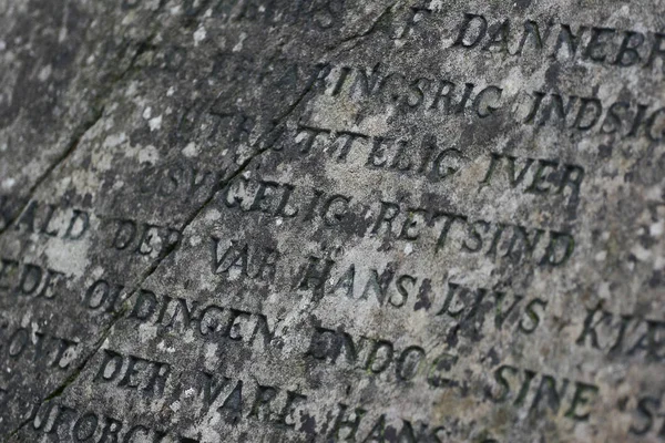 Detail Close Gravestone Forest Hoersholm Denmark — Stock Photo, Image