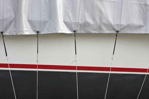 Detalhe Barco Levado Pequeno Porto Dinamarca — Fotografia de Stock