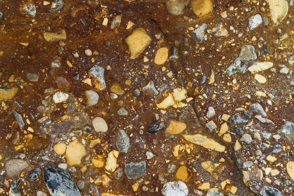 Detalhe Perto Uma Pedra Com Vários Pequenos Pedaços Pedras — Fotografia de Stock