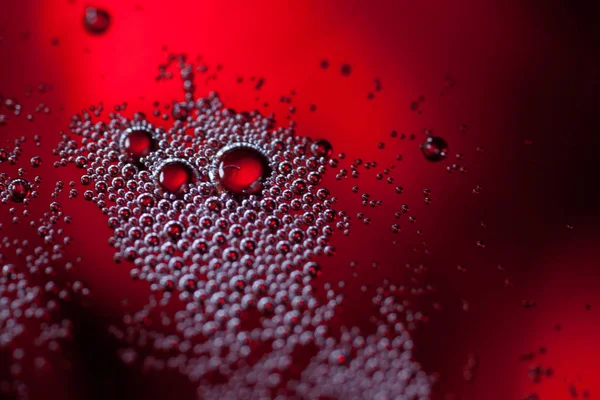 Detail Close Van Een Glas Met Rode Wijn Bubbels — Stockfoto