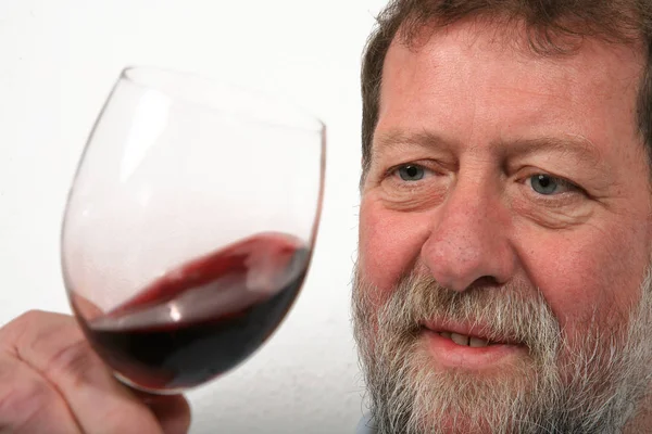 Mature Scandinavian Man Drinking Wine — Stock Photo, Image