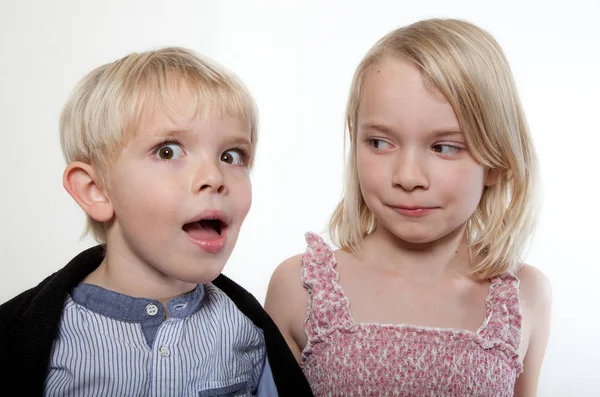 Portrait Young Children Studio — Stock Photo, Image