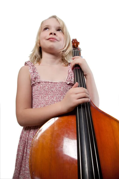 Portrét Mladé Dívky Studiu Violoncello — Stock fotografie