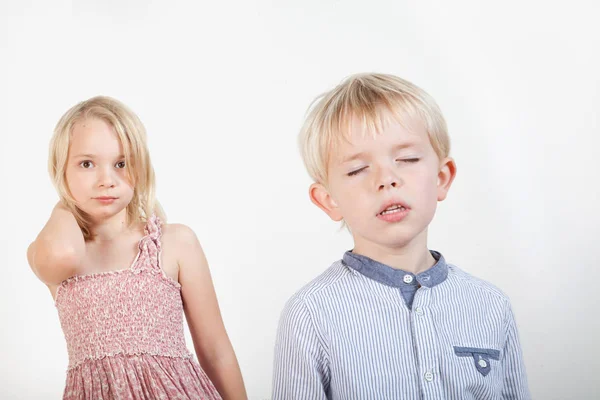 Portrait Young Children Studio — Stock Photo, Image