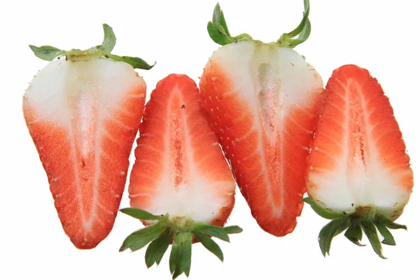 Strawberries Slices White Background — Stock Photo, Image