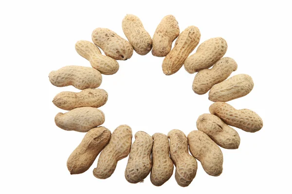 Many Peanuts White Background — Stock Photo, Image