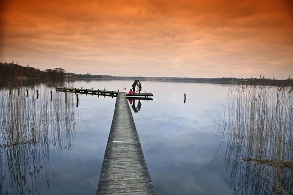 Vista Sobre Hermoso Lago Denmark Scandinavia Norte Copenhagen — Foto de Stock