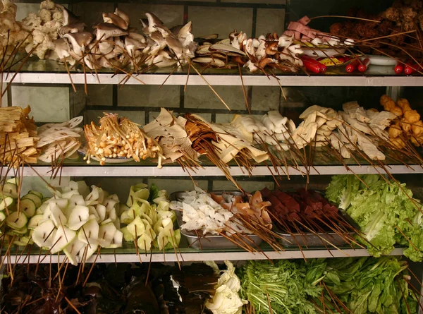 Αγορά Τροφίμων Στην Κίνα Langhzou — Φωτογραφία Αρχείου