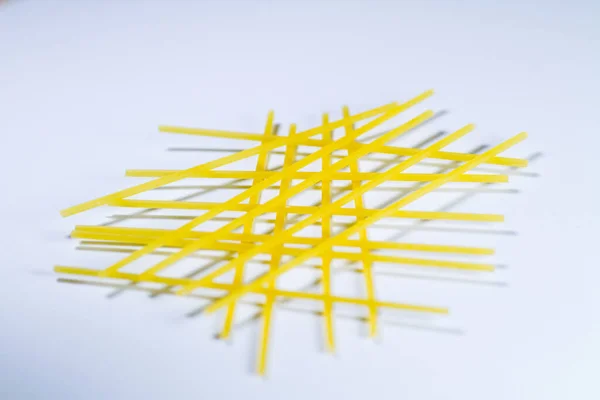 Włoskie Spaghetti Ułożone Jeden Drugim — Zdjęcie stockowe