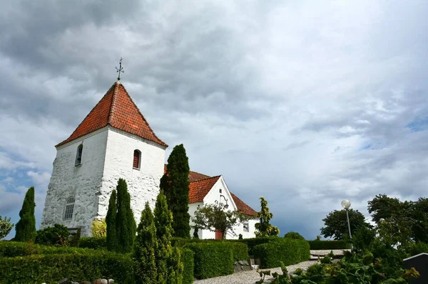 Iglesia Denmark Djursland Verano —  Fotos de Stock