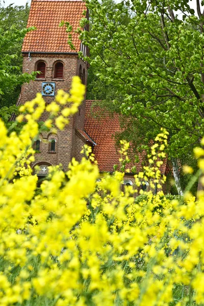 Immagini Una Chiesa Tradizionale Danimarca Scandinavia Primavera — Foto Stock