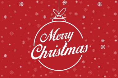 Merry Christmas metin kırmızı kış soyut manzara vektör arka plan üzerinde 